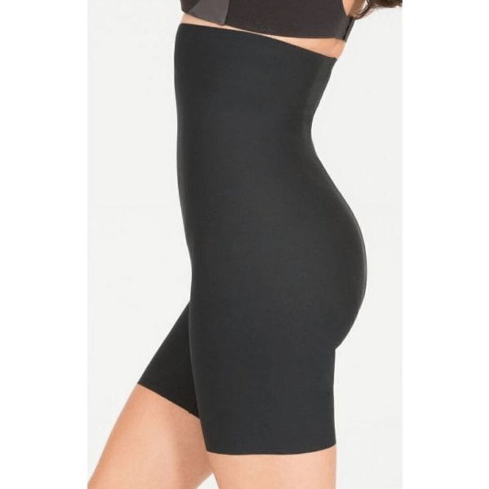 SPANX High-Waist Black Mid-Thigh Shaper Shorts